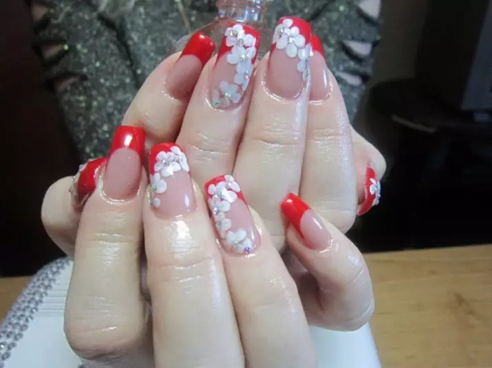 Manicure Faransiiska oo leh Rhinestones (66 Sawirro ah): Qaadashada quruxda badan ee madow 6370_49