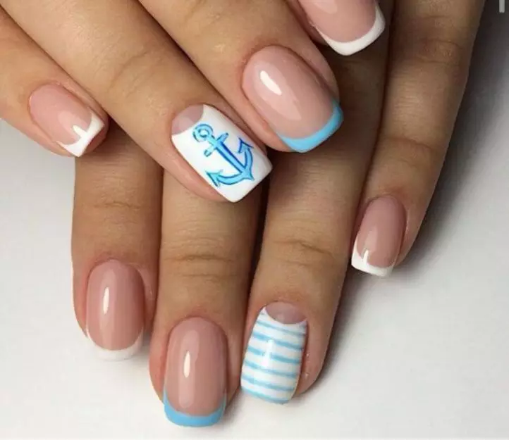French manicure (152 photos): What is French on the nails? Novelties of varnishes and stencils for manicure. Spring Decor Striped 6377_99