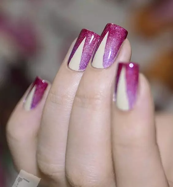 Manicure Ombre (184 ata): O le a ai? Le auala e faia ai se ufiufi sinasina ma le malamalama i luga o le fao i le faiga o ombre pulumu ma e faapefea ona ese mai lenei aafiaga mai le gradient? 6379_23