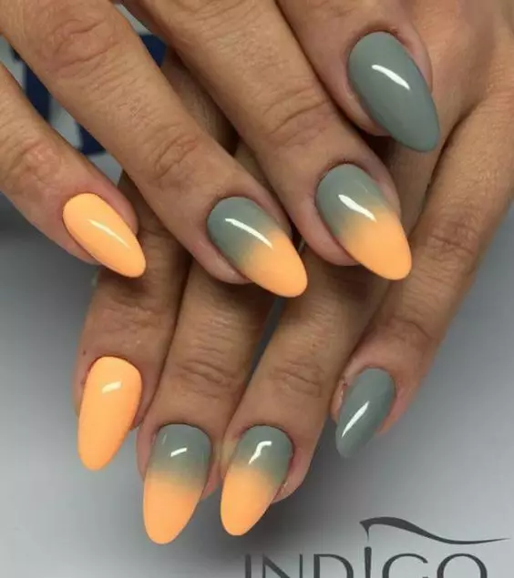 Manicure ombre (184 foto): cos'è? Come fare un rivestimento bianco e leggero sulle unghie nello stile del pennello ombre e in che modo questo effetto differisce dal gradiente? 6379_24