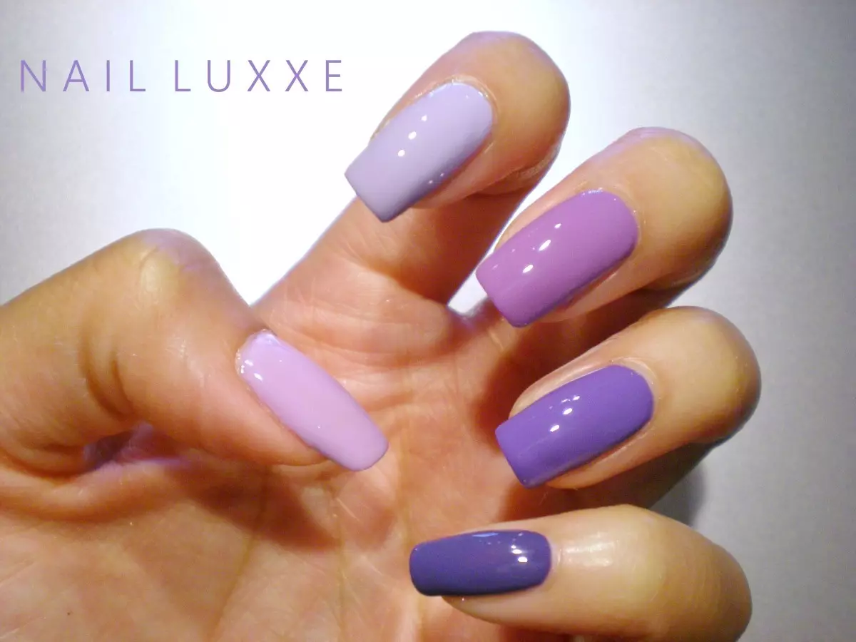 Manicure Ombre (Litšoantšo tse 184): Ke eng? U ka etsa joang se tšoeu se bosoeu le le bobebe ho lipekere seterekeng sa brash ea ombre brashe mme phello ee e fapana joang le gratient? 6379_26