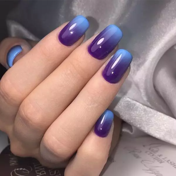 Manicure Ombre (184 ata): O le a ai? Le auala e faia ai se ufiufi sinasina ma le malamalama i luga o le fao i le faiga o ombre pulumu ma e faapefea ona ese mai lenei aafiaga mai le gradient? 6379_35