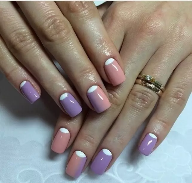 Manicure Ombre (izithombe eziyi-184): Kuyini? Ungawenza kanjani umhlanganisi omhlophe futhi okhanyayo kwizipikili ngesitayela se-ombre ibhulashi futhi kwenzeka kanjani lokhu kuhlungwa ku-gradient? 6379_49