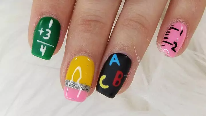 Manîparêz di 1 Septemberlonê (53 Wêneyên): Nail Design ji bo banga yekem di 6, 7 û pola 8-an de 6381_2