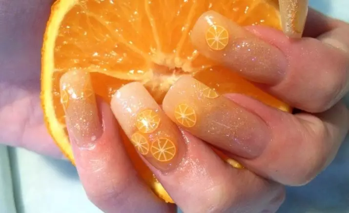 爪の柑橘類（39写真）：レモンスライス、ライム、グレープフルーツ、オレンジとの段階的なマニキュア技術。デザインオプション 6390_2
