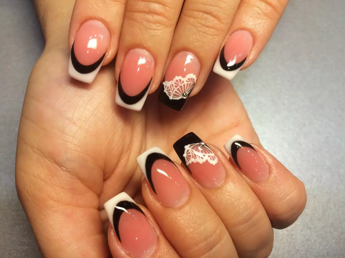 Double Franch on Nails (27 bilder): Double French Manicure Design 6401_18