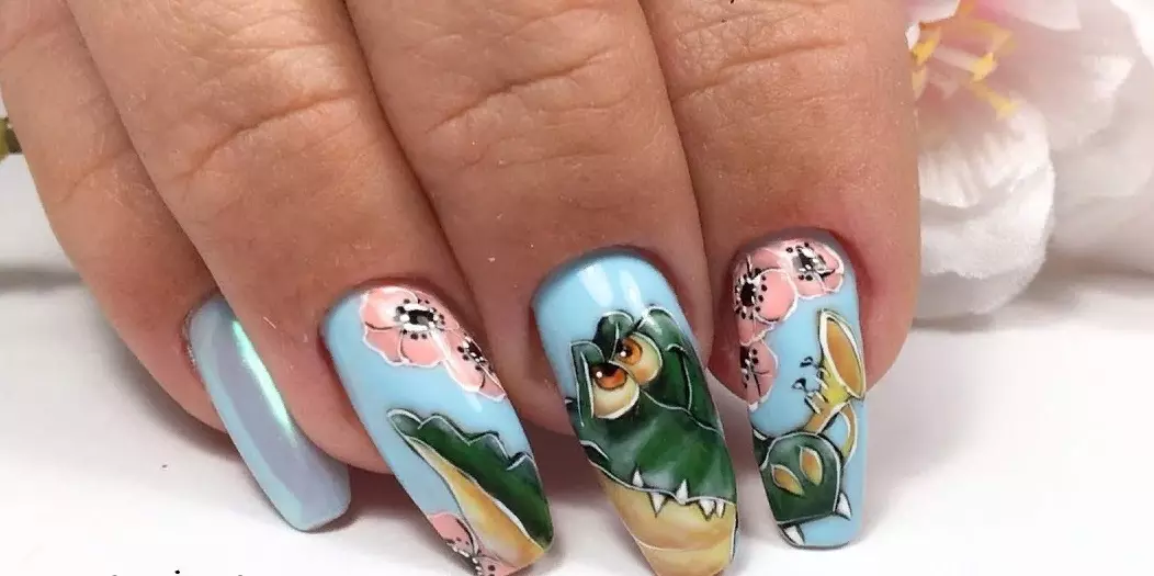 Acuarela en uñas (45 fotos): Manicura de deseño usando pintura de acuarela, técnicas de debuxo que utilizan verniz 6402_2