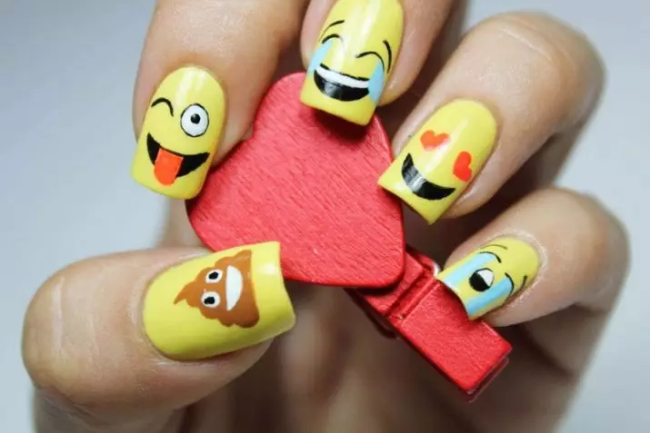 Grappige manikure (67 foto's): Funny Nail Design, grappige tekeningen op nagels mei grappen 6408_2