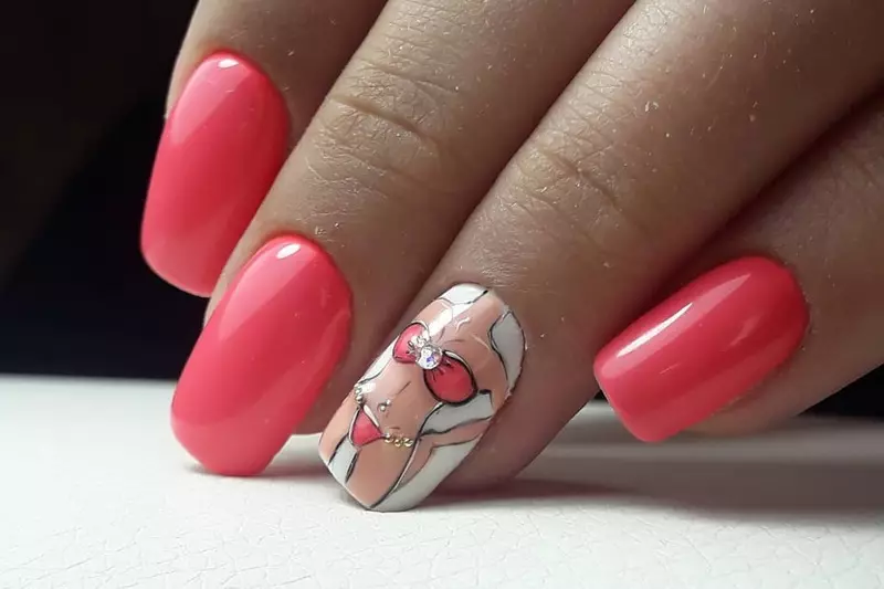 Manikan lucu (67 foto): Desain Nail lucu, gambar lucu ing kuku kanthi guyon 6408_45