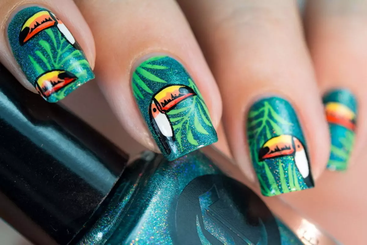 Snaaks manicure (67 foto's) Snaaks spyker ontwerp, snaaks tekeninge op naels met grappies 6408_50