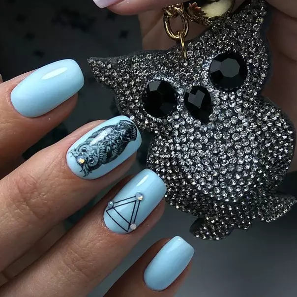 Manicure com corujas (63 fotos): melhores idéias de design em pregos com desenhos 6412_2