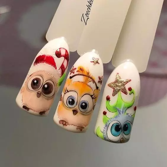 Manicure with owls (63 photos): Best design ideas on nails with drawings 6412_59