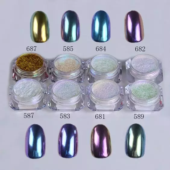 Metal Manicure (56 bilder): Nail Design Lacket i metallisk farge 6435_14