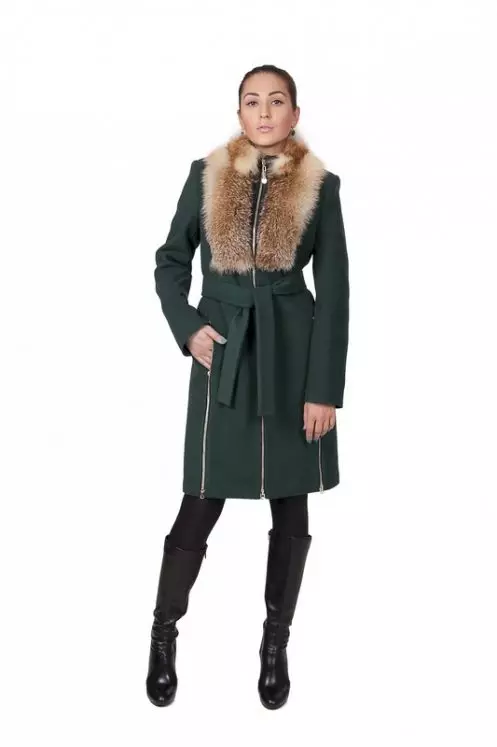 Winter Women's Coat (384 mga larawan): Fashionable 2021 sa sintepsum, hooded, kabataan, lana, para sa buntis, amerikana pababa 643_169