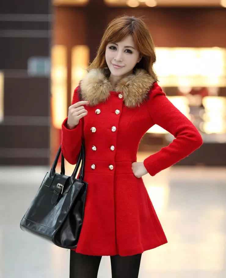 Winter Women's Coat (384 mga larawan): Fashionable 2021 sa sintepsum, hooded, kabataan, lana, para sa buntis, amerikana pababa 643_180