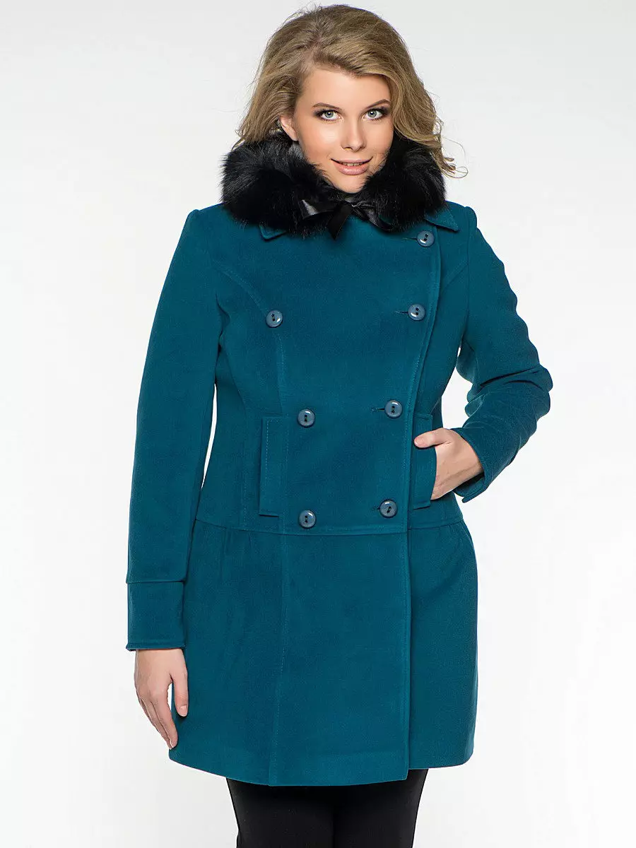 Winter Women's Coat (384 mga larawan): Fashionable 2021 sa sintepsum, hooded, kabataan, lana, para sa buntis, amerikana pababa 643_193