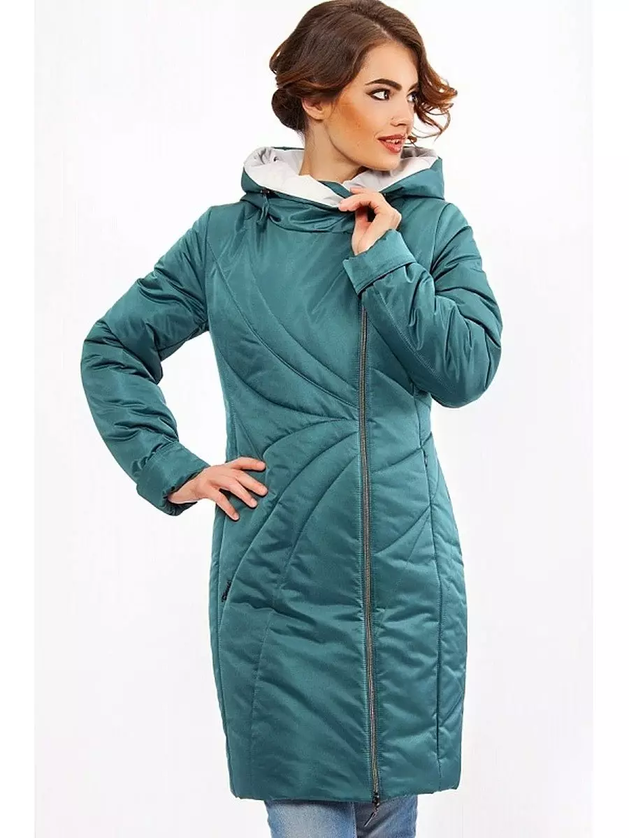 Winter Women's Coat (384 mga larawan): Fashionable 2021 sa sintepsum, hooded, kabataan, lana, para sa buntis, amerikana pababa 643_195