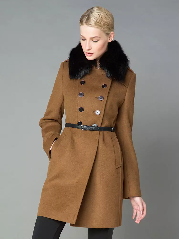 Winter Women's Coat (384 mga larawan): Fashionable 2021 sa sintepsum, hooded, kabataan, lana, para sa buntis, amerikana pababa 643_206