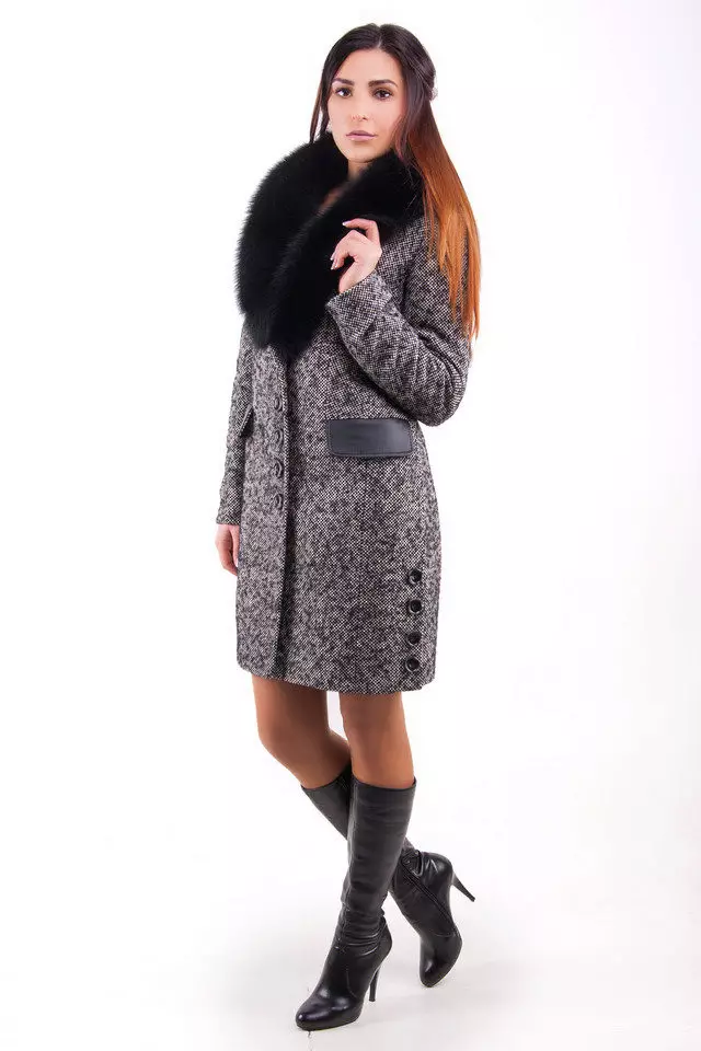 Winter Women's Coat (384 mga larawan): Fashionable 2021 sa sintepsum, hooded, kabataan, lana, para sa buntis, amerikana pababa 643_226