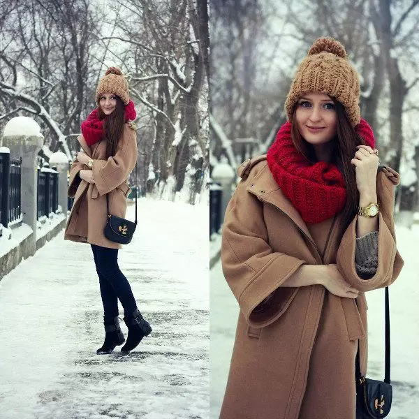Winter Women's Coat (384 mga larawan): Fashionable 2021 sa sintepsum, hooded, kabataan, lana, para sa buntis, amerikana pababa 643_283