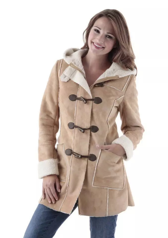 Winter Women's Coat (384 mga larawan): Fashionable 2021 sa sintepsum, hooded, kabataan, lana, para sa buntis, amerikana pababa 643_73