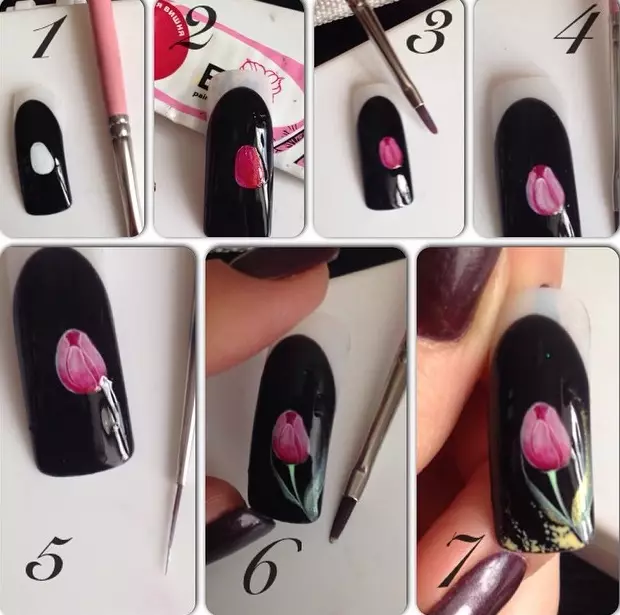 Tulipánok a körmökön (28 fotók): Manikűr design tulipánokkal 6440_17