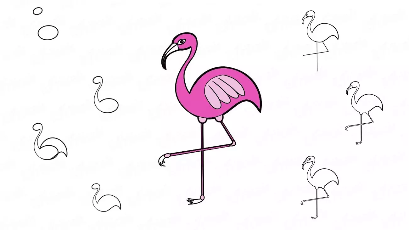 Manikura s flamingo (60 fotografij): Kako narisati rožnato ptico lakov na nohtih? 6442_34