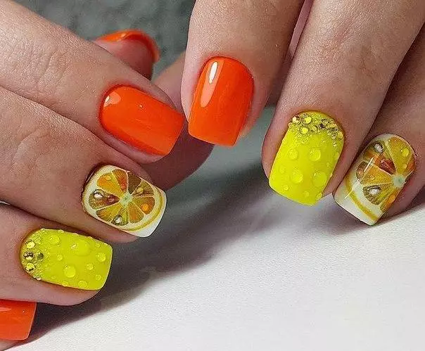 Figuur citroen op nagels (55 foto's): Stap-voor-stap ontwerp manicure met tekening en beoordelingen 6444_16