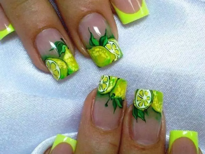 Figuur citroen op nagels (55 foto's): Stap-voor-stap ontwerp manicure met tekening en beoordelingen 6444_20