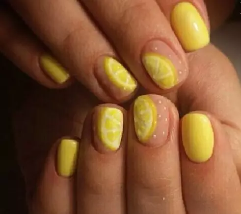 Малюнок лимона на нігтях (55 фото): покроковий дизайн манікюру з малюнком і відгуки 6444_49