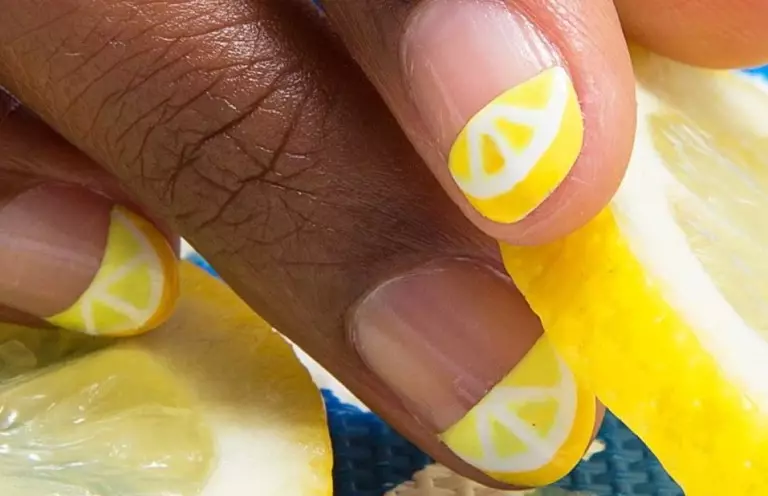 Obrázok citrón na nechty (55 fotografií): Krok-za-Step Design Manikúra s výkresom a recenziami 6444_8