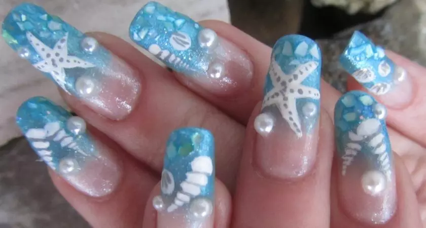 ზღვის Nails (59 ფოტო): მანიკური დიზაინი ზაფხულში დასასვენებლად სანაპიროზე 6445_29