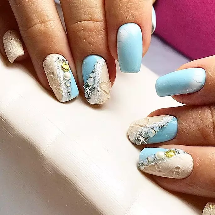 ზღვის Nails (59 ფოტო): მანიკური დიზაინი ზაფხულში დასასვენებლად სანაპიროზე 6445_58