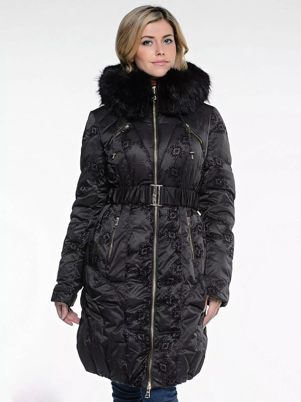 Зимски капут со крзно јака (306 фотографии): женски кожен капут, волнена, завеса, маскирана, модел 644_105
