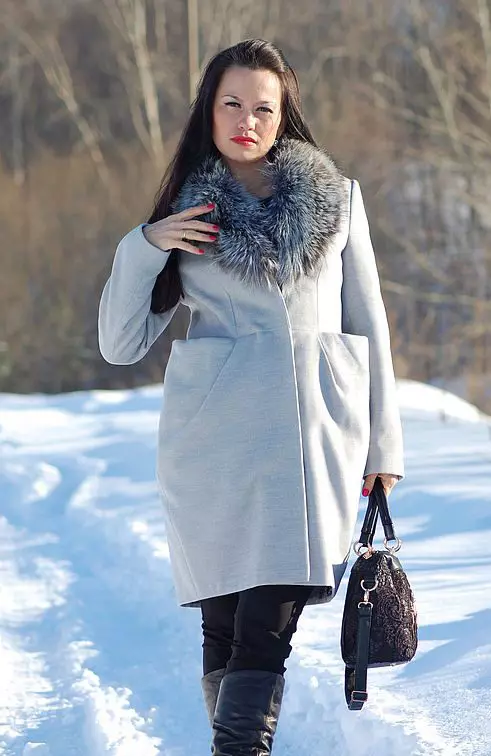 Зимски капут со крзно јака (306 фотографии): женски кожен капут, волнена, завеса, маскирана, модел 644_148
