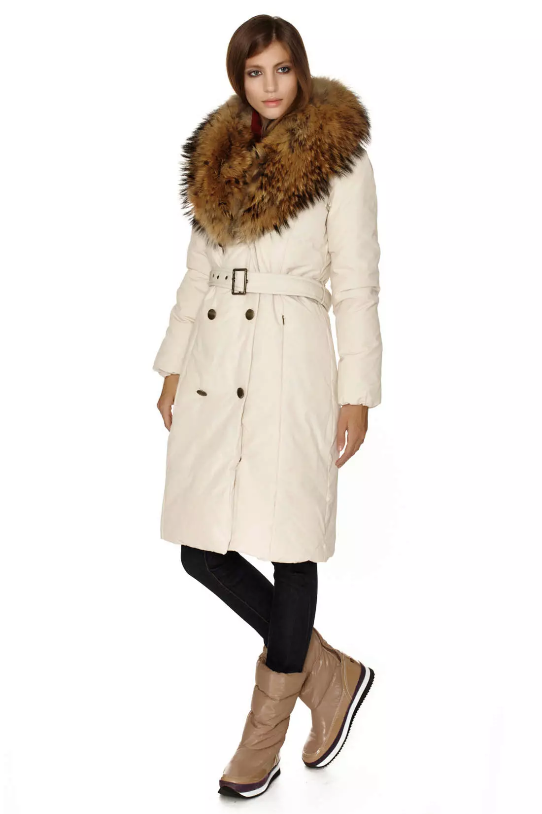 Зимски капут со крзно јака (306 фотографии): женски кожен капут, волнена, завеса, маскирана, модел 644_171