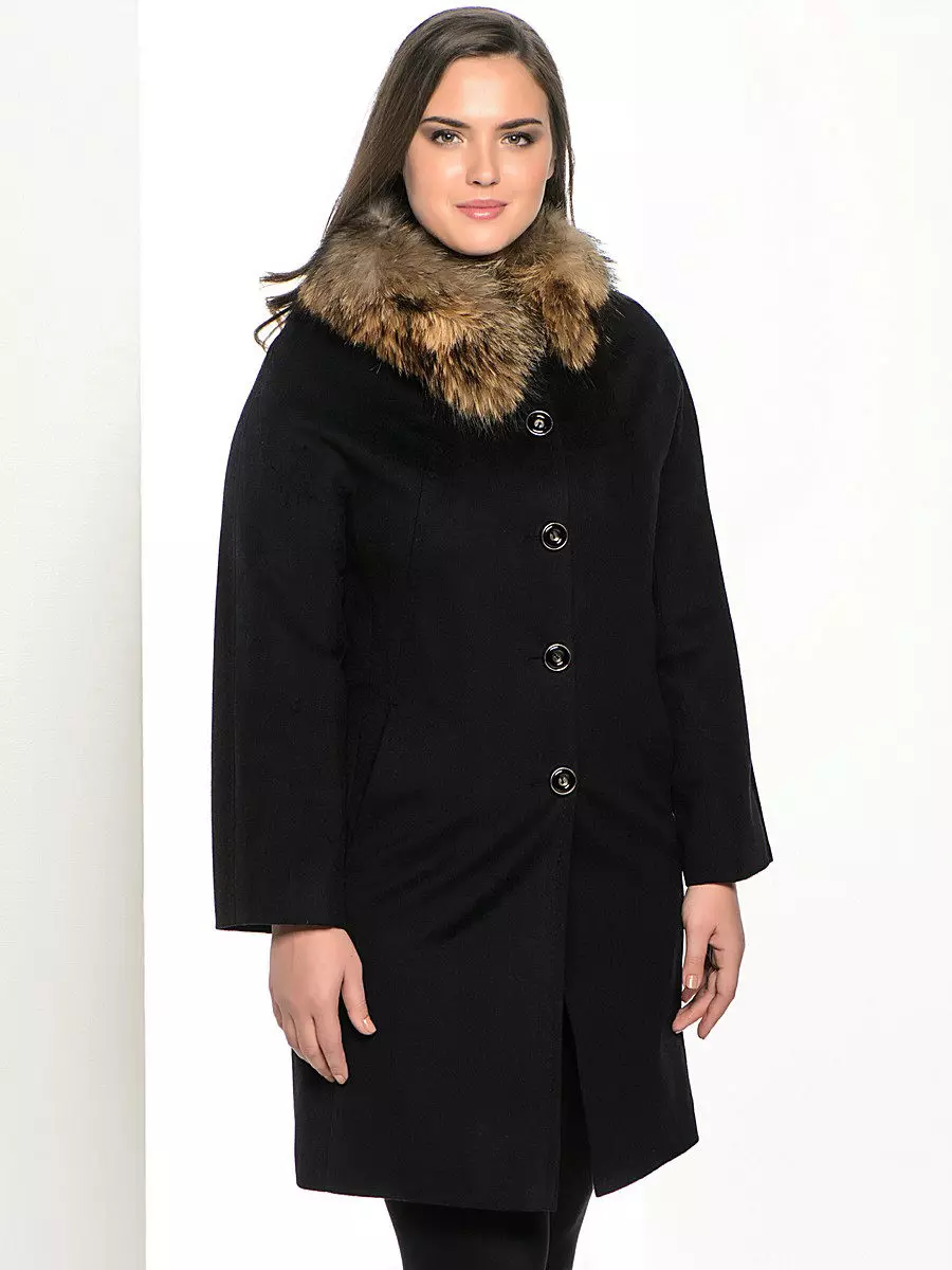 Зимски капут со крзно јака (306 фотографии): женски кожен капут, волнена, завеса, маскирана, модел 644_220