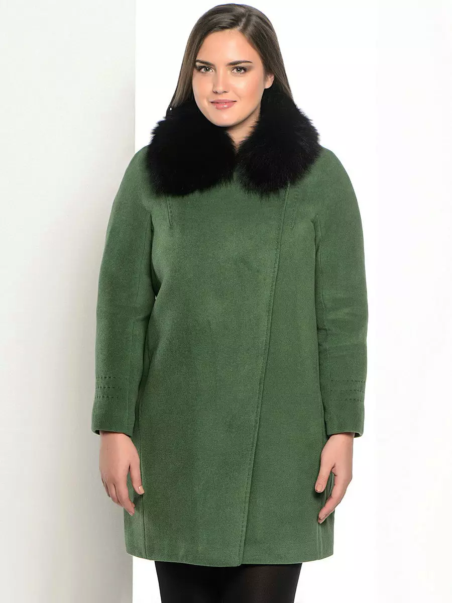 Зимски капут со крзно јака (306 фотографии): женски кожен капут, волнена, завеса, маскирана, модел 644_229