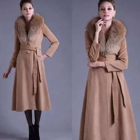 Зимски капут со крзно јака (306 фотографии): женски кожен капут, волнена, завеса, маскирана, модел 644_301