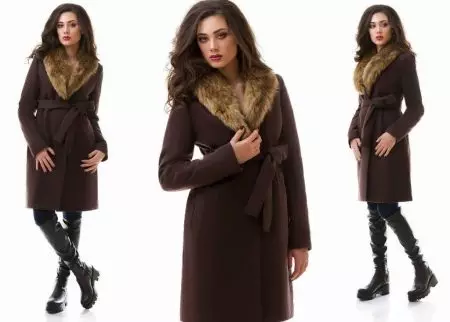 Зимски капут со крзно јака (306 фотографии): женски кожен капут, волнена, завеса, маскирана, модел 644_302