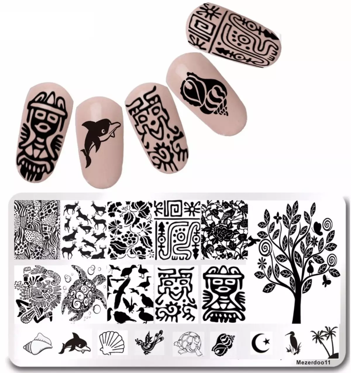 Prego Hieróglifos (42 fotos): Idéias de design manicure com hieróglifos 6456_40