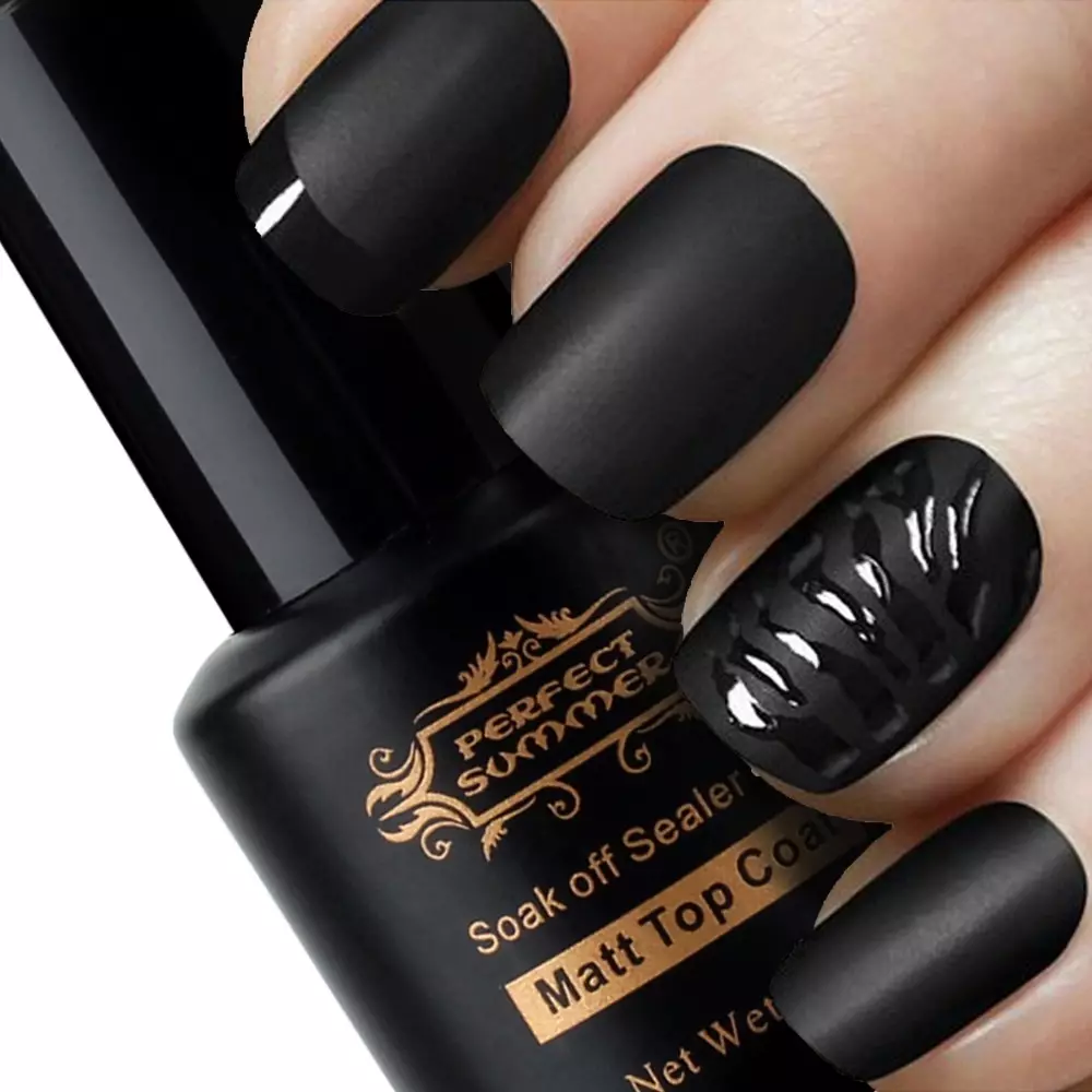 Matte Manicure (126 foto): Desain kuku matte monofonik dengan pernis, manicure musim panas yang indah dari Ombre Cherry Blossom 6471_31