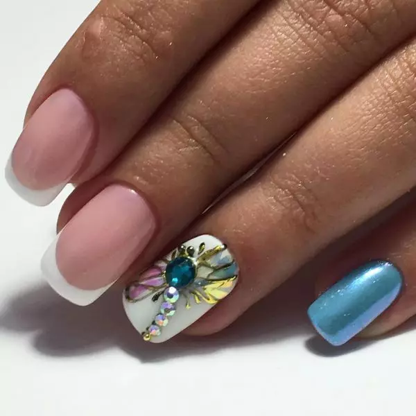 Dragonfly on the nails (56 photos): manicure design with rhinestone and drawing step by step 6485_47