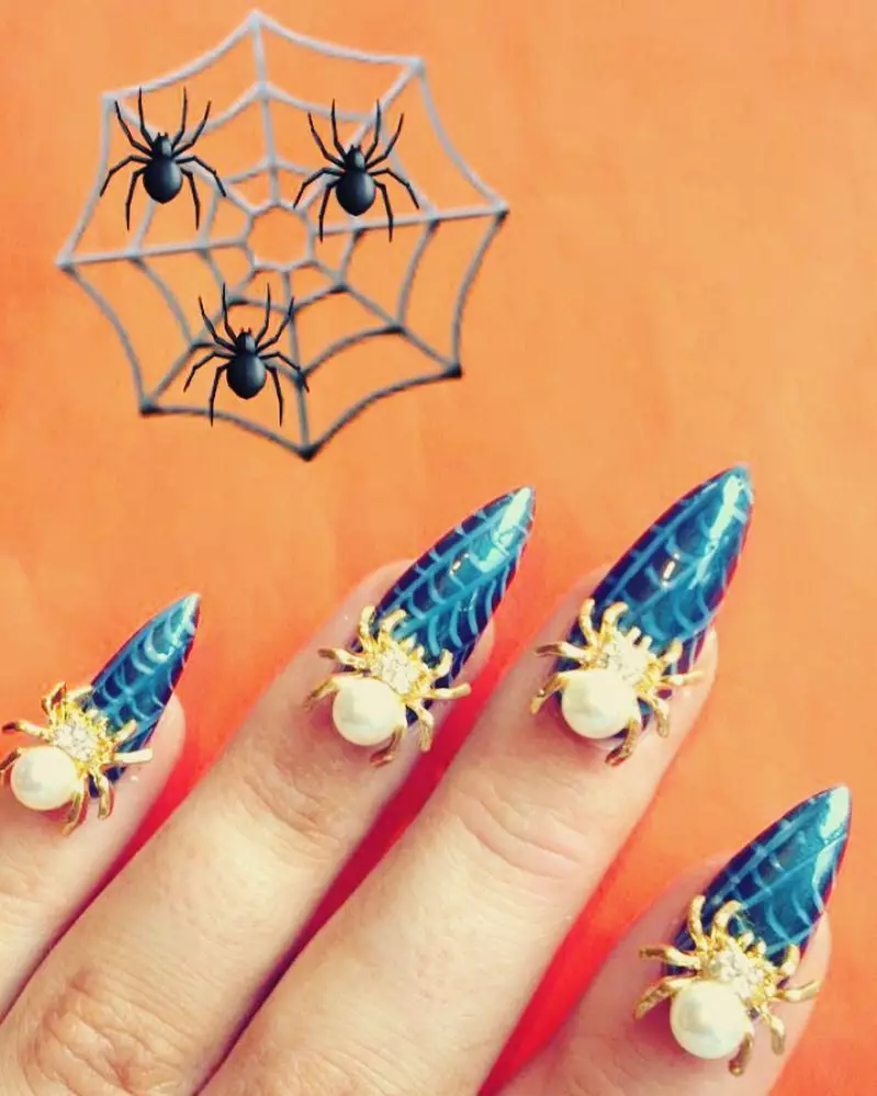 Manicure with Spider (26 foto): idee di design per unghie con il web 6505_20
