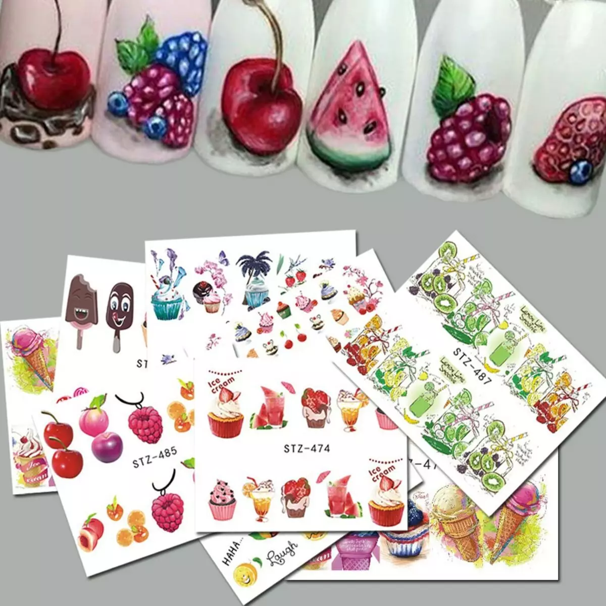 Manikīrs ar saldumiem (40 fotogrāfijas): nagu dizaina idejas ar ēzeļiem, kūkām, karameli un konfektēm 6523_6