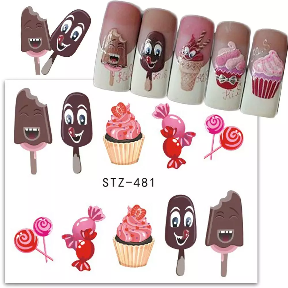 Manicure with sweets (40 photos): nail design ideas with donkeys, cakes, caramel and candy 6523_8