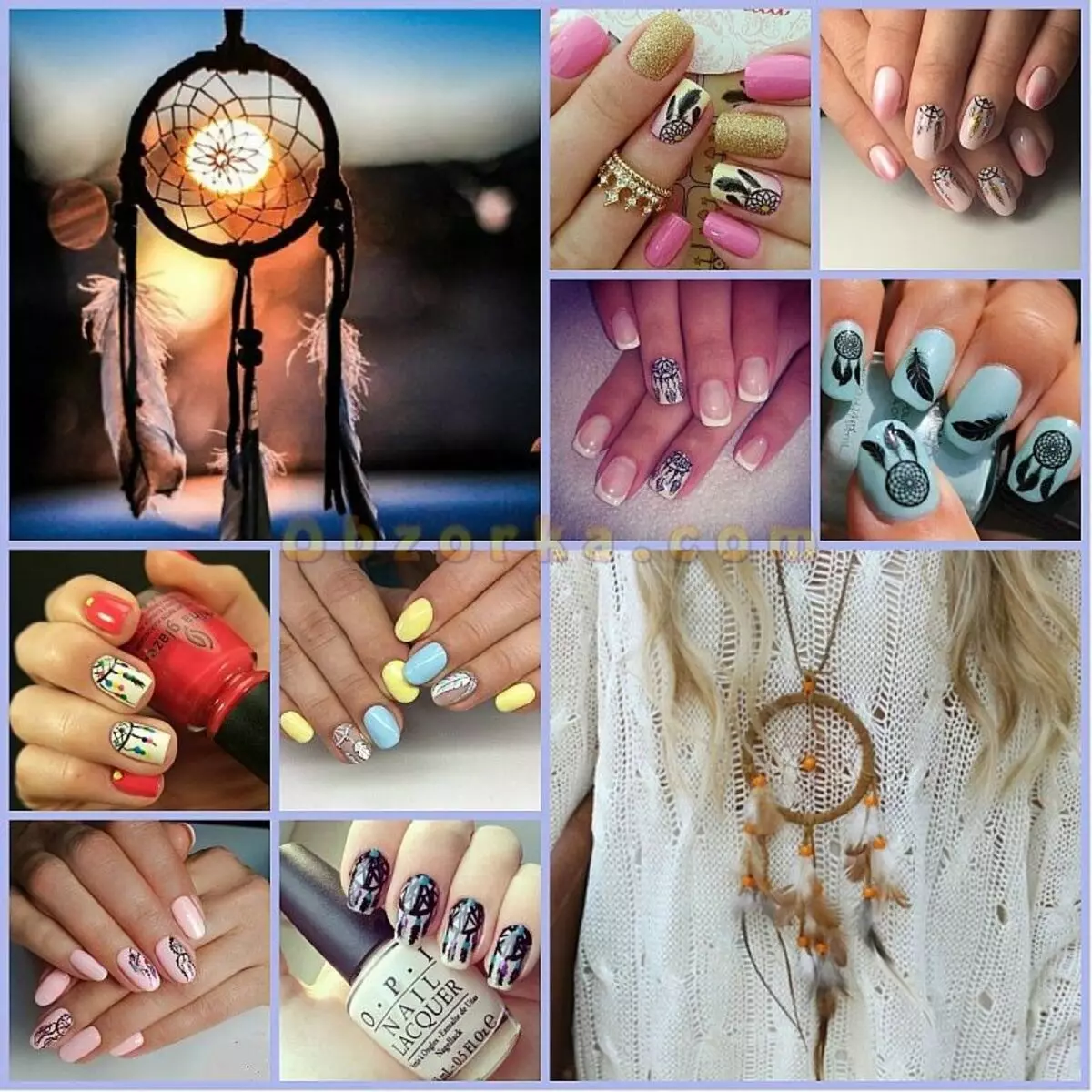 Dream Catcher su Nails (56 foto): Design manicure con disegno talismano 6530_2