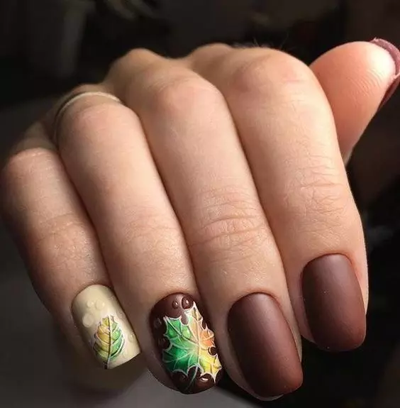 Manucure avec des feuilles: design des ongles avec une image de feuille 6542_13