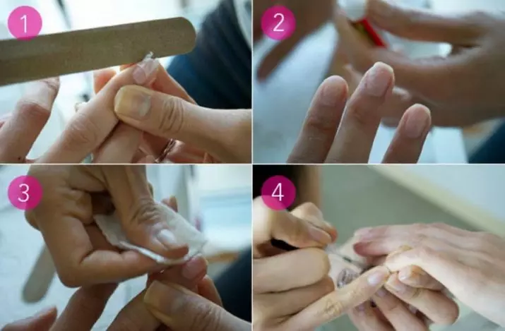 Nail lim: Hvordan bruke lim til å reparere en manikyr og hvordan kan jeg fjerne det? Nail lim applikasjonsinstruksjoner 6545_19
