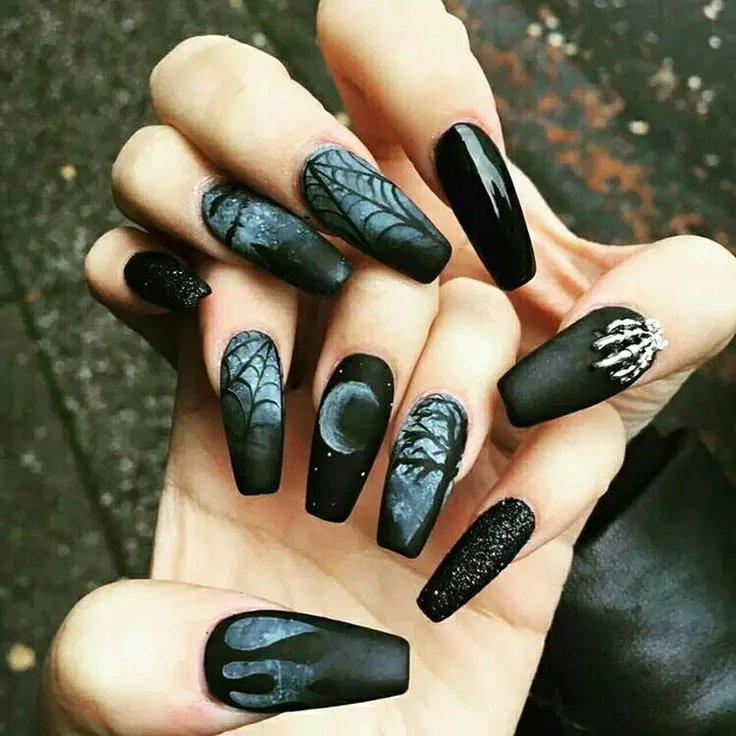 Matte extensa uñas (38 fotos): ideas de deseño de manicura 6586_37